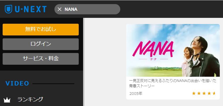 Nana の映画を動画フルで無料視聴する方法 高画質な動画配信サービス比較やパンドラ情報も 映画と動画を楽しむ会